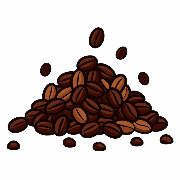 Ilustração vetorial de uma pilha de grãos de café