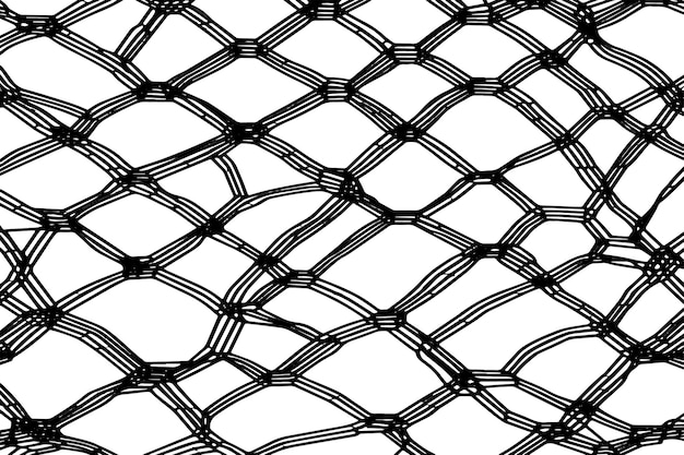 Ilustração vetorial de uma rede delineada em preto com uma aparência texturizada isolada em branco