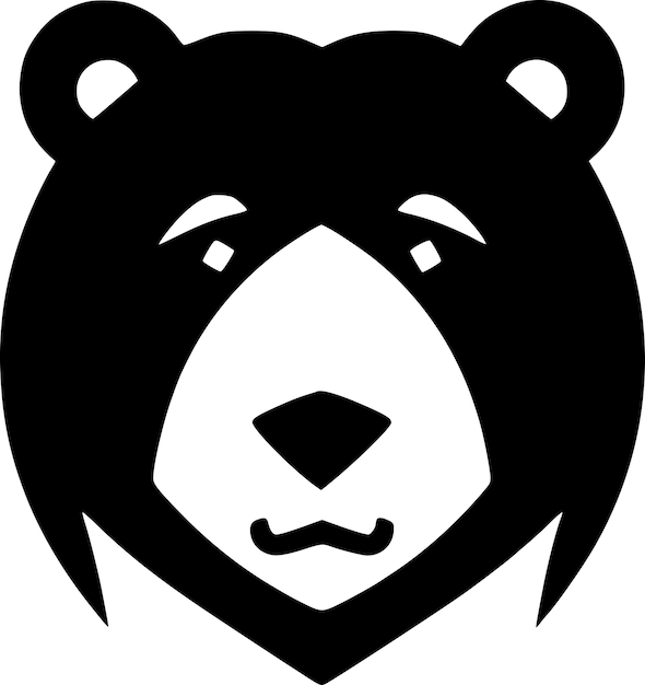 Vetor ilustração vetorial de urso preto e branco