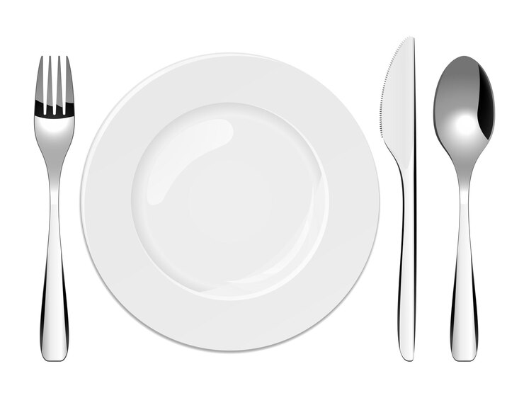 Vetor ilustração vetorial de utensílios e prato de porcelana
