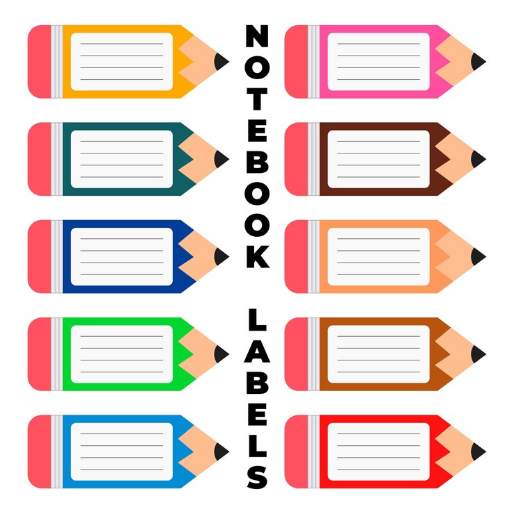 Ilustração vetorial de várias cores Modelo de design de rótulos de notebook