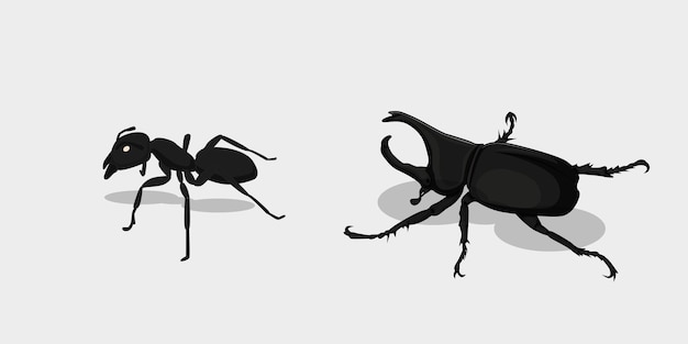 Vetor ilustração vetorial de vários insetos, aranha, insetos, borboleta, formiga e abelha