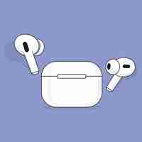 Vetor ilustração vetorial de vector air pods pro white magsafe