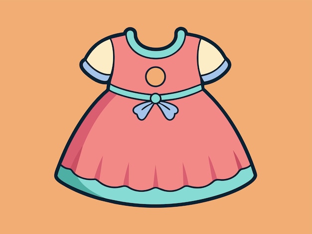 Vetor ilustração vetorial de vestido de bebê