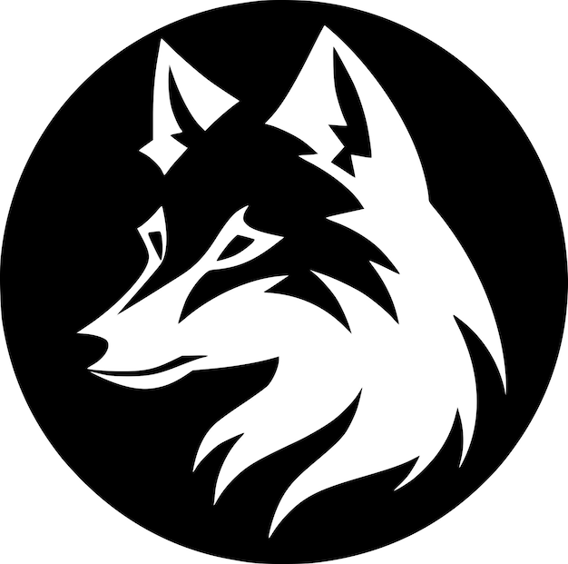 Vetor ilustração vetorial de wolf minimalist e flat logo