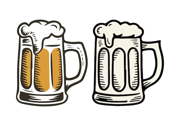 Ilustração vetorial de xícara de cerveja