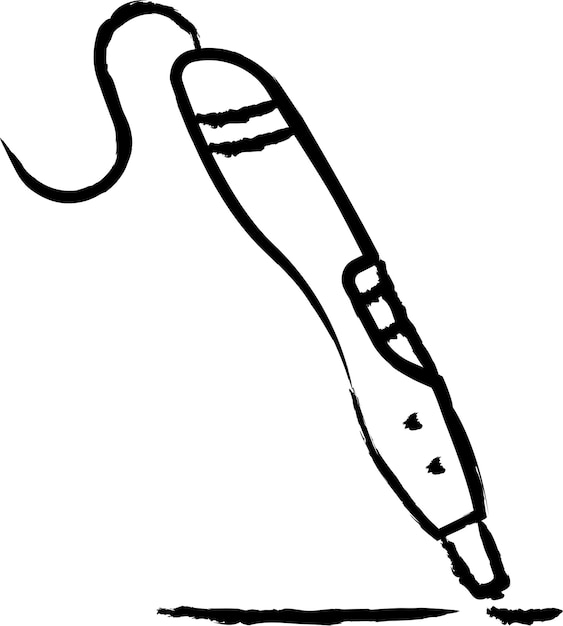 Ilustração vetorial desenhada à mão com caneta 3d
