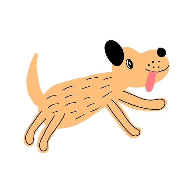 Ilustração vetorial desenhada à mão de desenho de cachorro bonito Pode ser usado para impressão de camiseta crianças usam design de moda cartão de convite de chá de bebê