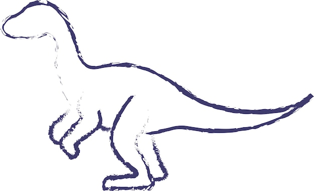 Vetor ilustração vetorial desenhada à mão de dinossauro