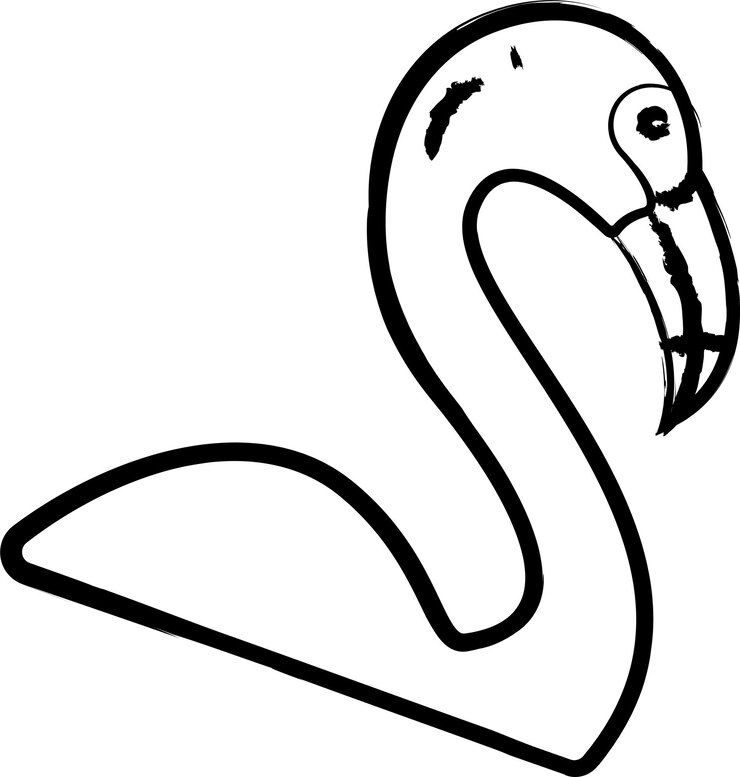 Vetor ilustração vetorial desenhada à mão de pássaro flamingo