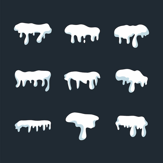 Ilustração vetorial desenhada à mão de pilhas de neve