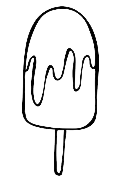 Ilustração vetorial desenhada à mão de sorvete clipart fofo de sundae