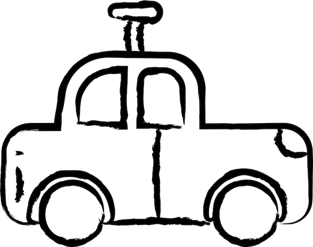 Vetor ilustração vetorial desenhada à mão de um carro de brinquedo retro