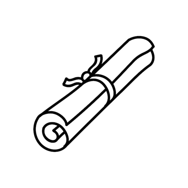 Ilustração vetorial desenhada à mão do ícone do rolo de pergaminho