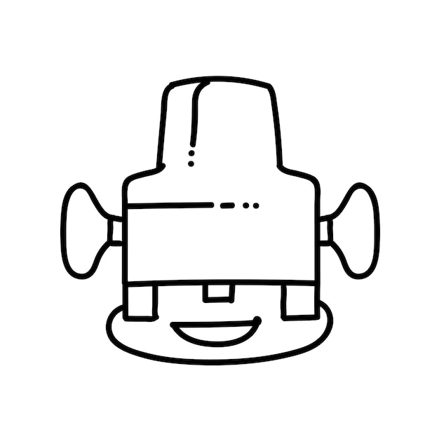 Ilustração vetorial desenhada à mão do ícone do roteador para carpintaria elétrica