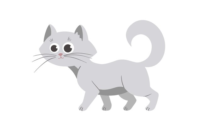 Desenhos Animados Gato Alongamento. Bonito Simples Desenho De Gato Branco,  Ilustração De Arte De Linha De Vetor. Royalty Free SVG, Cliparts, Vetores,  e Ilustrações Stock. Image 128176227