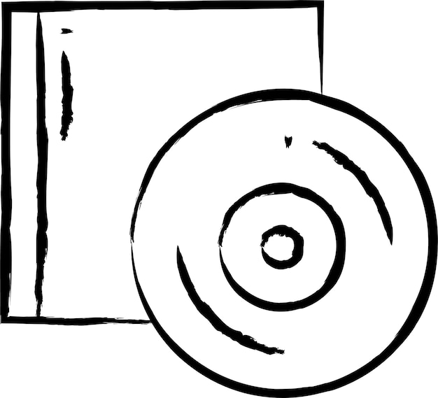 Vetor ilustração vetorial desenhada à mão em disco compacto
