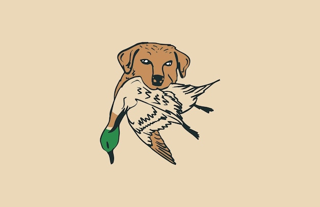 Ilustração vetorial desenhado à mão vintage de cão de caça