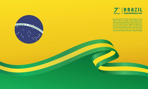 Ilustração vetorial dia da independência do Brasil cartão de fundo