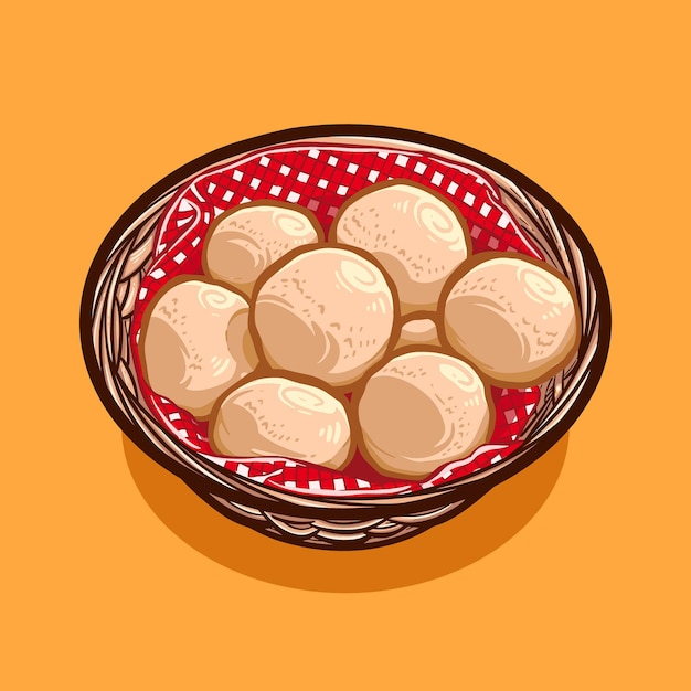 Ilustração vetorial digital de PO DE QUEIJO comida brasileira