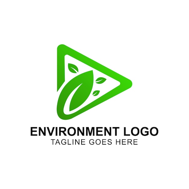 Ilustração vetorial do ambiente verde da folha com elementos naturais do design do logotipo