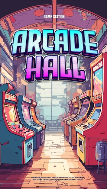 Ilustração vetorial do Arcade Hall