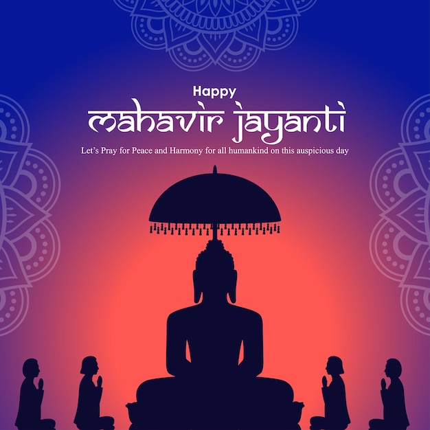 Ilustração vetorial do banner do conceito Mahavir Jayanti