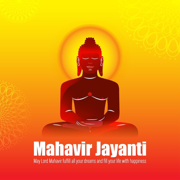 Ilustração vetorial do banner do conceito Mahavir Jayanti