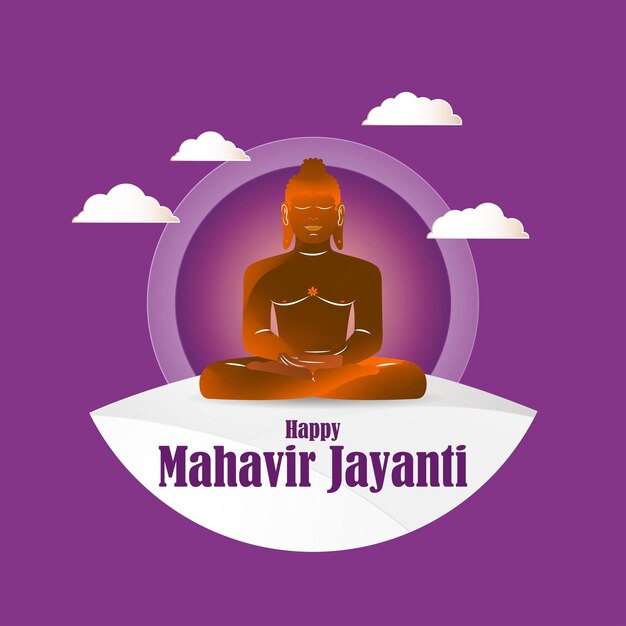 Ilustração vetorial do banner do conceito Mahavir Jayanti