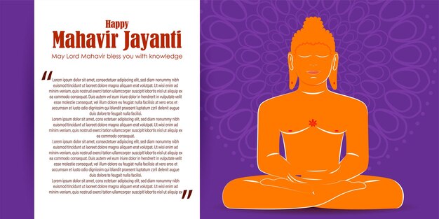 Ilustração vetorial do banner do conceito mahavir jayanti