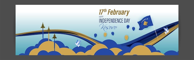 Vetor ilustração vetorial do banner do dia da independência do kosovo