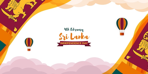 Ilustração vetorial do banner do dia da independência do sri lanka