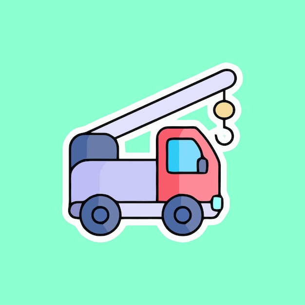 Ilustração vetorial do caminhão-guindaste de construção