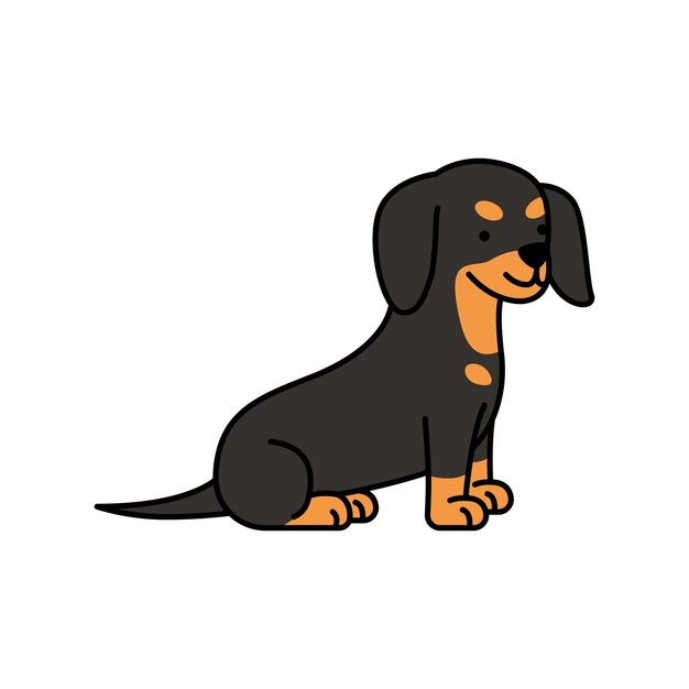 Ilustração vetorial do cão dachshund