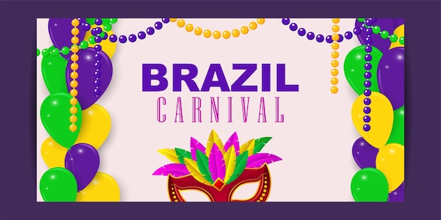 Ilustração vetorial do Carnaval no Rio de Janeiro modelo de feed de mídia social