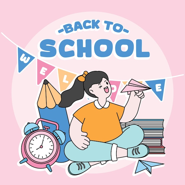 Ilustração vetorial do cartaz de volta à escola