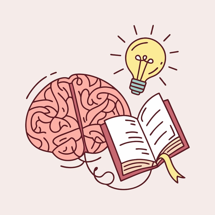 Vetor ilustração vetorial do cérebro humano mente criativa conhecimento e inovação