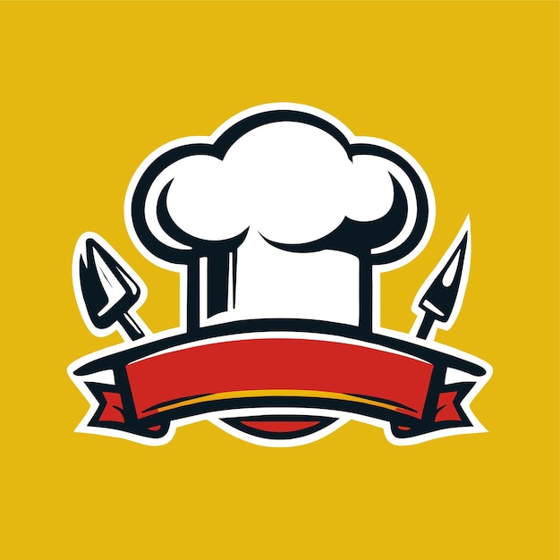 Vetor ilustração vetorial do chapéu de chef ou logotipo de cocking