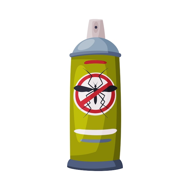 Ilustração vetorial do conceito de controle e extermínio de pragas de spray de inseticida contra mosquitos em fundo branco