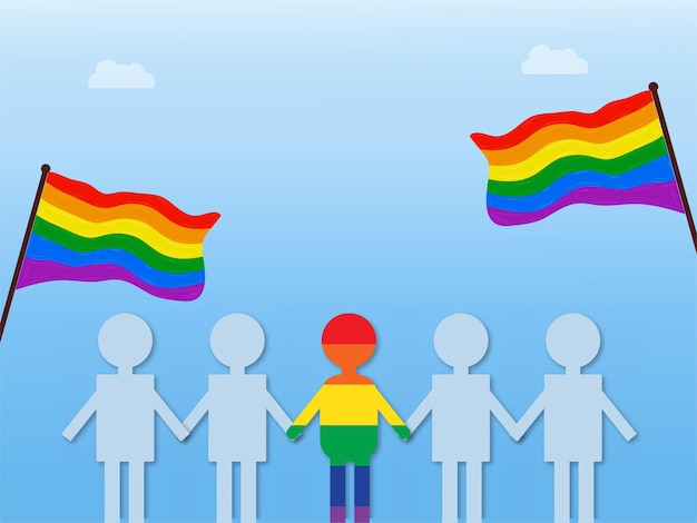 Ilustração vetorial do conceito de igualdade na celebração do dia do orgulho lgbtq