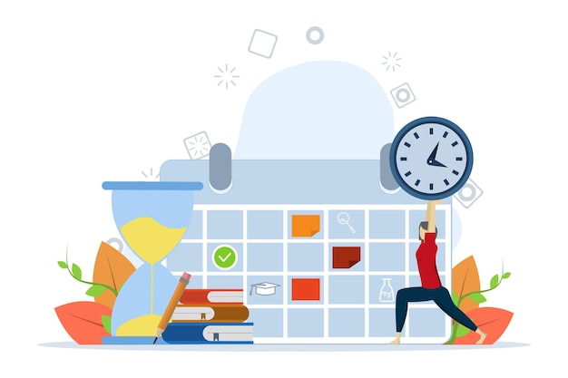 ilustração vetorial do conceito de programa de aprendizagem com programação de curso de plano de conjunto de caracteres