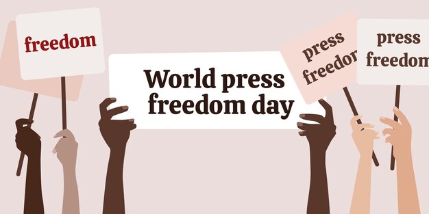 Ilustração vetorial do conceito do Dia Mundial da Liberdade de Imprensa Dia Mundial da Liberdade de Imprensa ou Dia Mundial da Imprensa