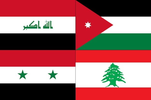 Ilustração vetorial do conjunto de bandeiras de diferentes países