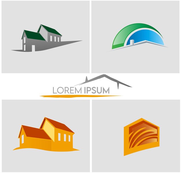 Vetor ilustração vetorial do conjunto de design de logotipo imobiliário