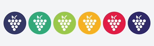 Ilustração vetorial do conjunto de ícones de uvas