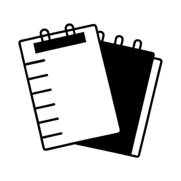 Ilustração vetorial do conjunto de ícones do bloco de notas do documento