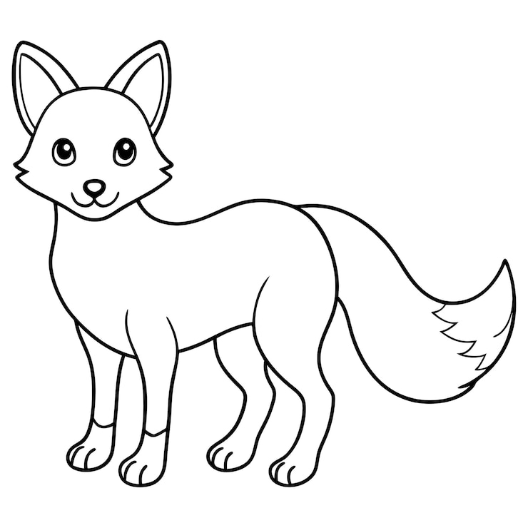 Vetor ilustração vetorial do contorno da página de colorir fox