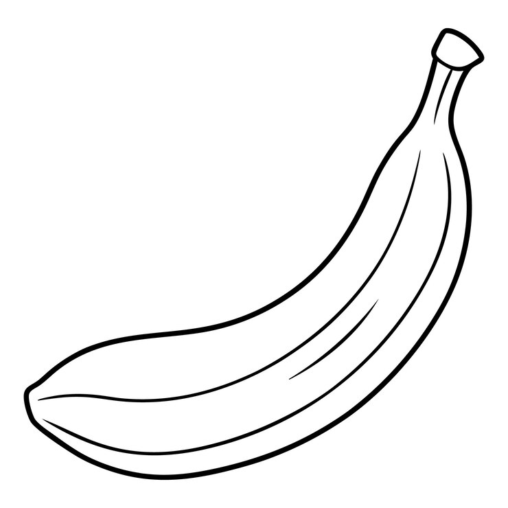 Vetor ilustração vetorial do contorno de frutas de banana