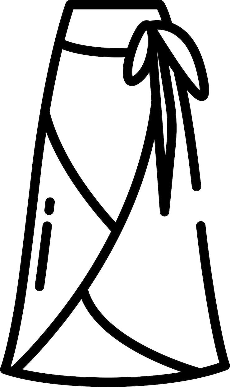 Vetor ilustração vetorial do contorno de skirtsolid