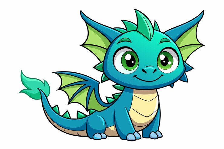 Vetor ilustração vetorial do desenho animado baby dragon